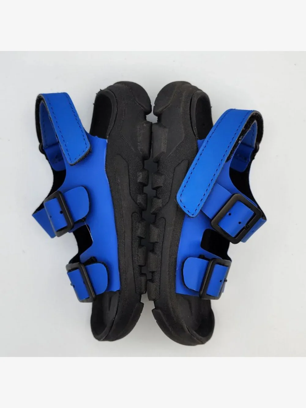 Blue/Black Double Buckle Strap Sandals | Kid's 9